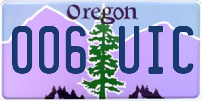 OR license plate 006UIC