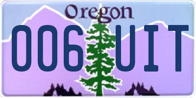 OR license plate 006UIT