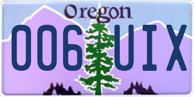 OR license plate 006UIX