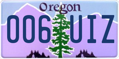 OR license plate 006UIZ