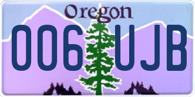 OR license plate 006UJB