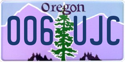 OR license plate 006UJC