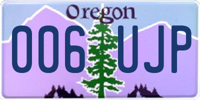 OR license plate 006UJP