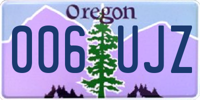 OR license plate 006UJZ