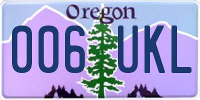 OR license plate 006UKL