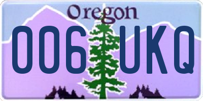 OR license plate 006UKQ