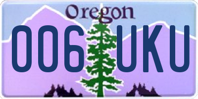 OR license plate 006UKU