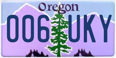 OR license plate 006UKY