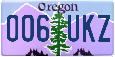 OR license plate 006UKZ