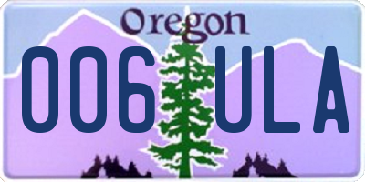 OR license plate 006ULA