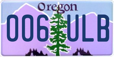 OR license plate 006ULB