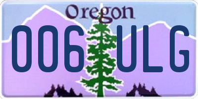 OR license plate 006ULG