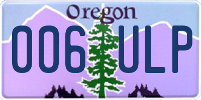 OR license plate 006ULP