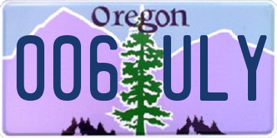 OR license plate 006ULY