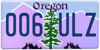 OR license plate 006ULZ