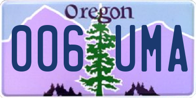OR license plate 006UMA