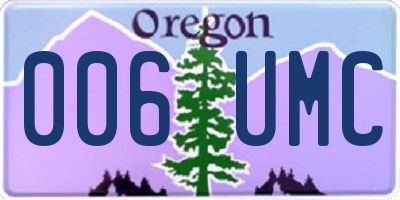 OR license plate 006UMC