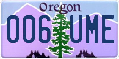 OR license plate 006UME