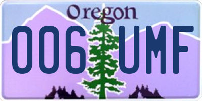 OR license plate 006UMF