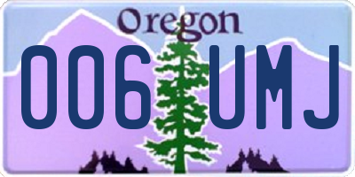 OR license plate 006UMJ