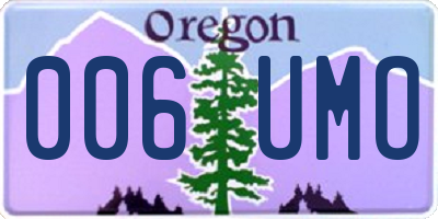 OR license plate 006UMO