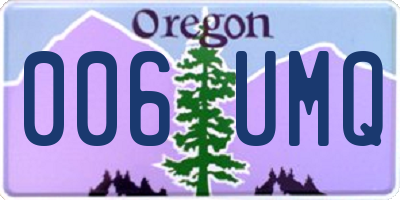 OR license plate 006UMQ