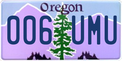 OR license plate 006UMU