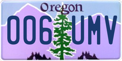 OR license plate 006UMV