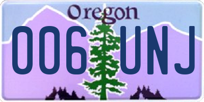 OR license plate 006UNJ