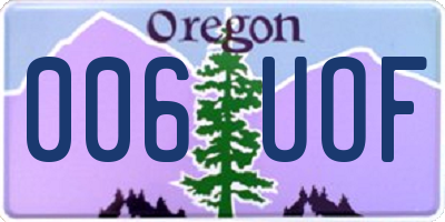 OR license plate 006UOF