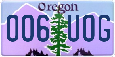 OR license plate 006UOG