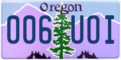 OR license plate 006UOI