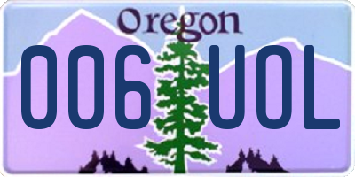 OR license plate 006UOL