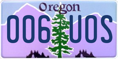 OR license plate 006UOS
