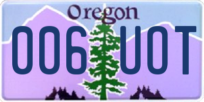 OR license plate 006UOT