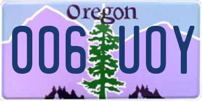 OR license plate 006UOY