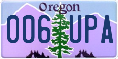 OR license plate 006UPA