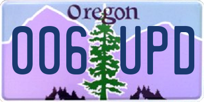 OR license plate 006UPD