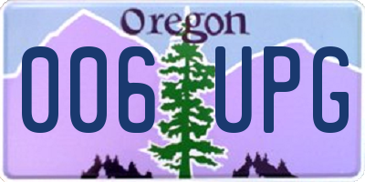 OR license plate 006UPG