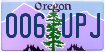 OR license plate 006UPJ