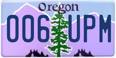 OR license plate 006UPM