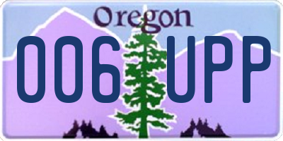 OR license plate 006UPP