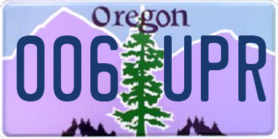 OR license plate 006UPR