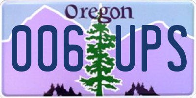OR license plate 006UPS