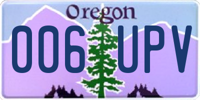 OR license plate 006UPV