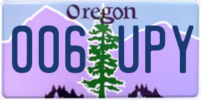 OR license plate 006UPY
