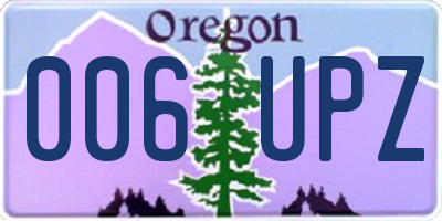 OR license plate 006UPZ