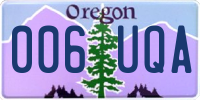 OR license plate 006UQA