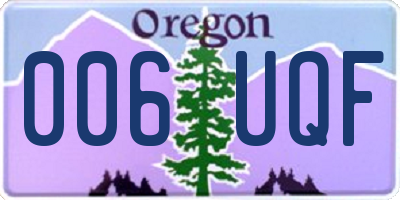 OR license plate 006UQF