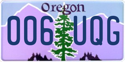 OR license plate 006UQG
